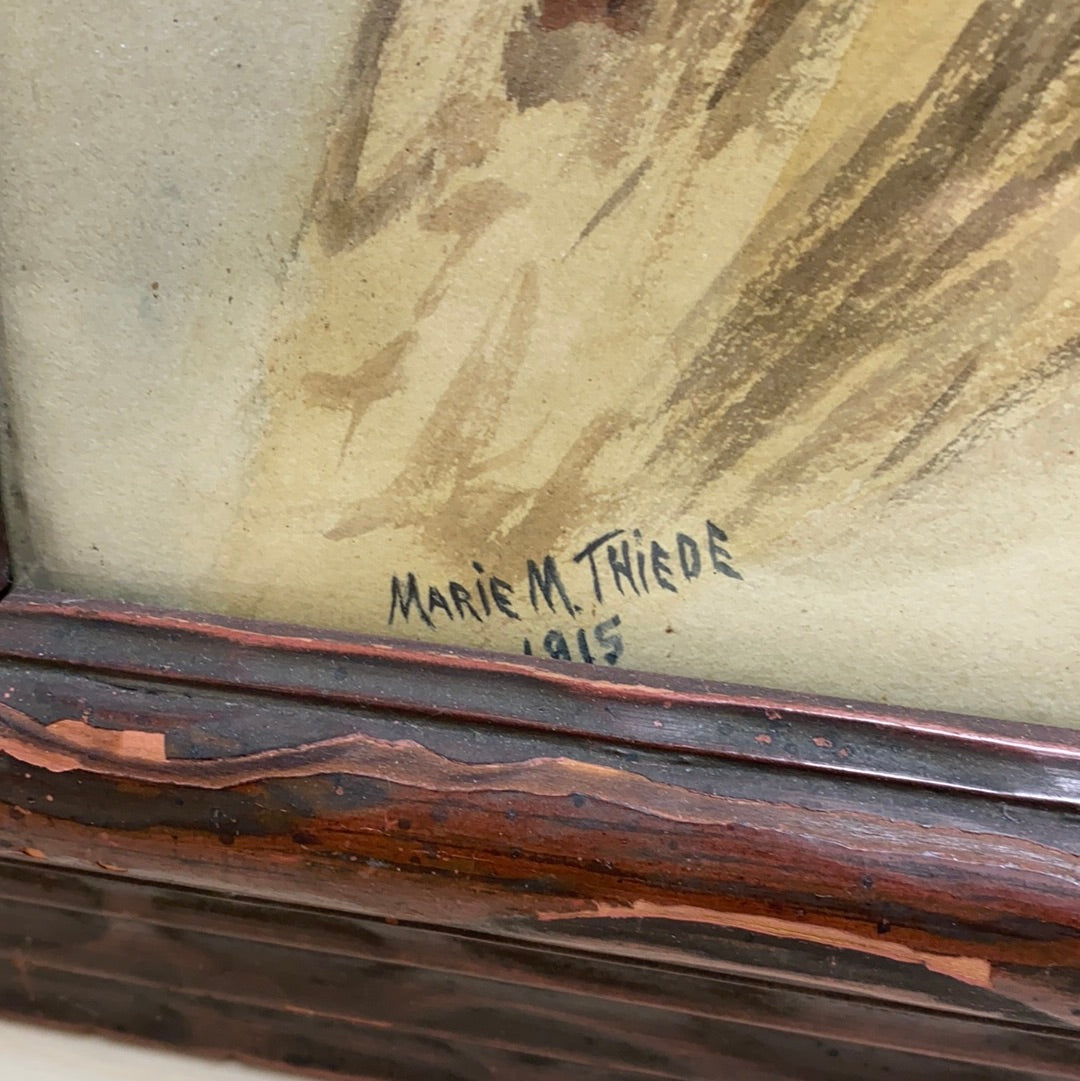 Antique Original Portrait Painting, Circa 1915
