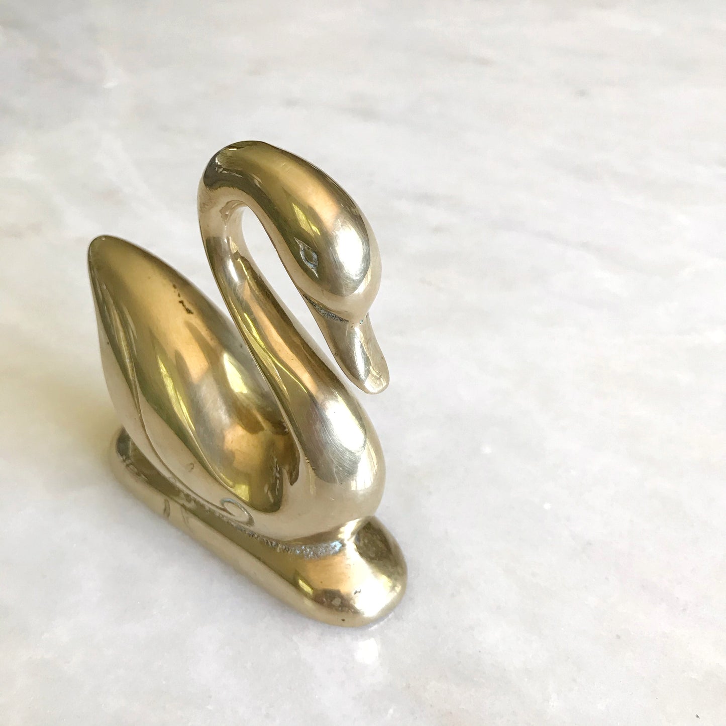 Vintage Brass Swan Figure