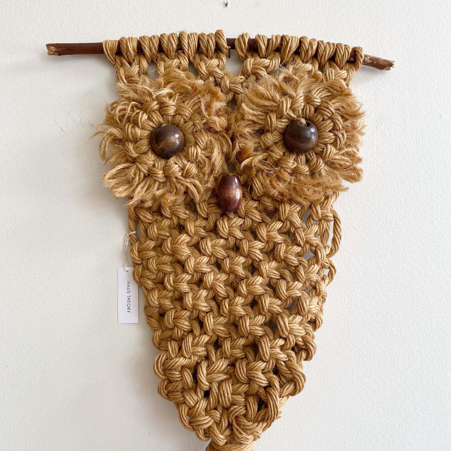 Vintage Brown Macrame Owl