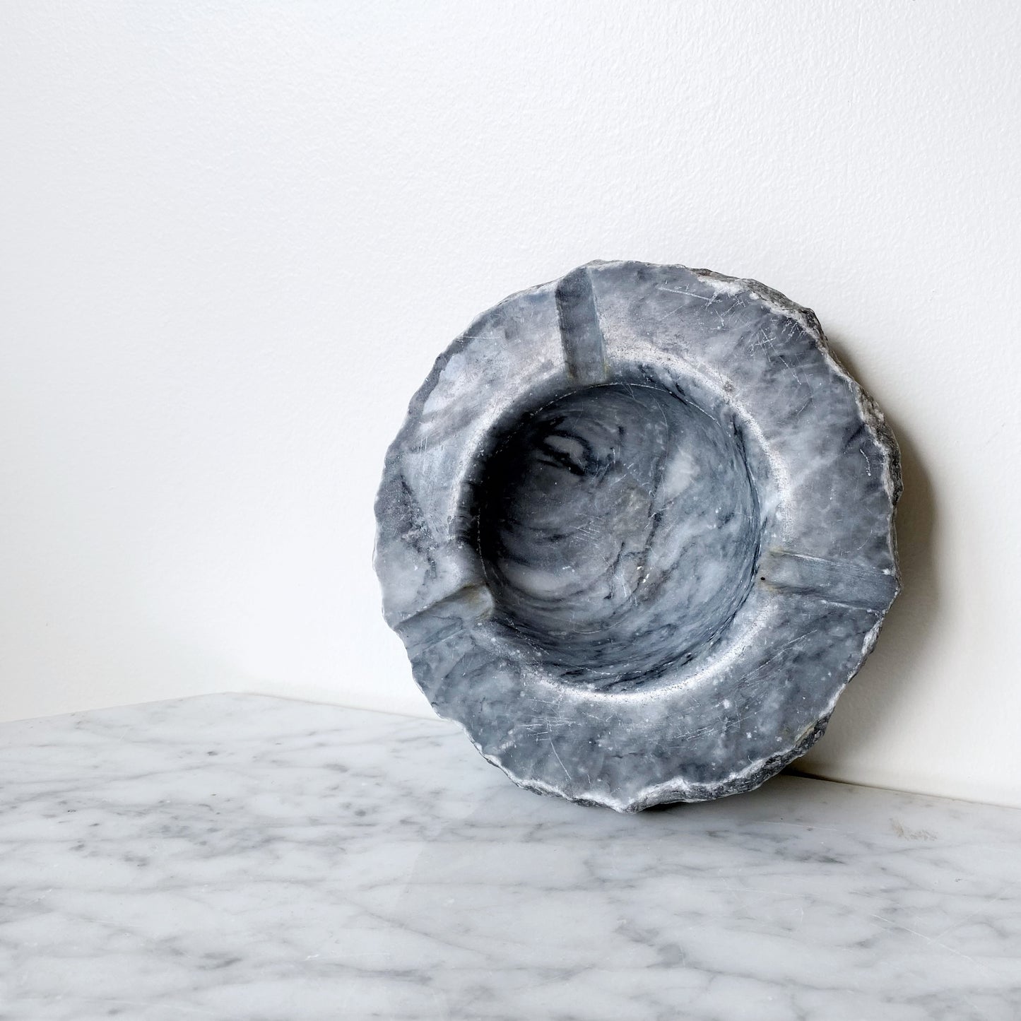 Vintage Gray Marble Ashtray