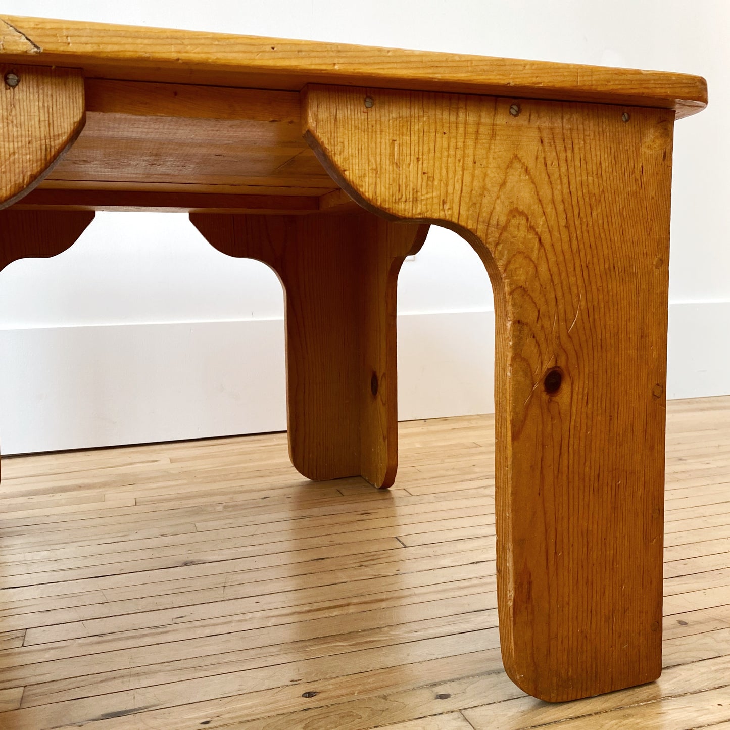 Vintage Handcrafted Folksy Coffee Table