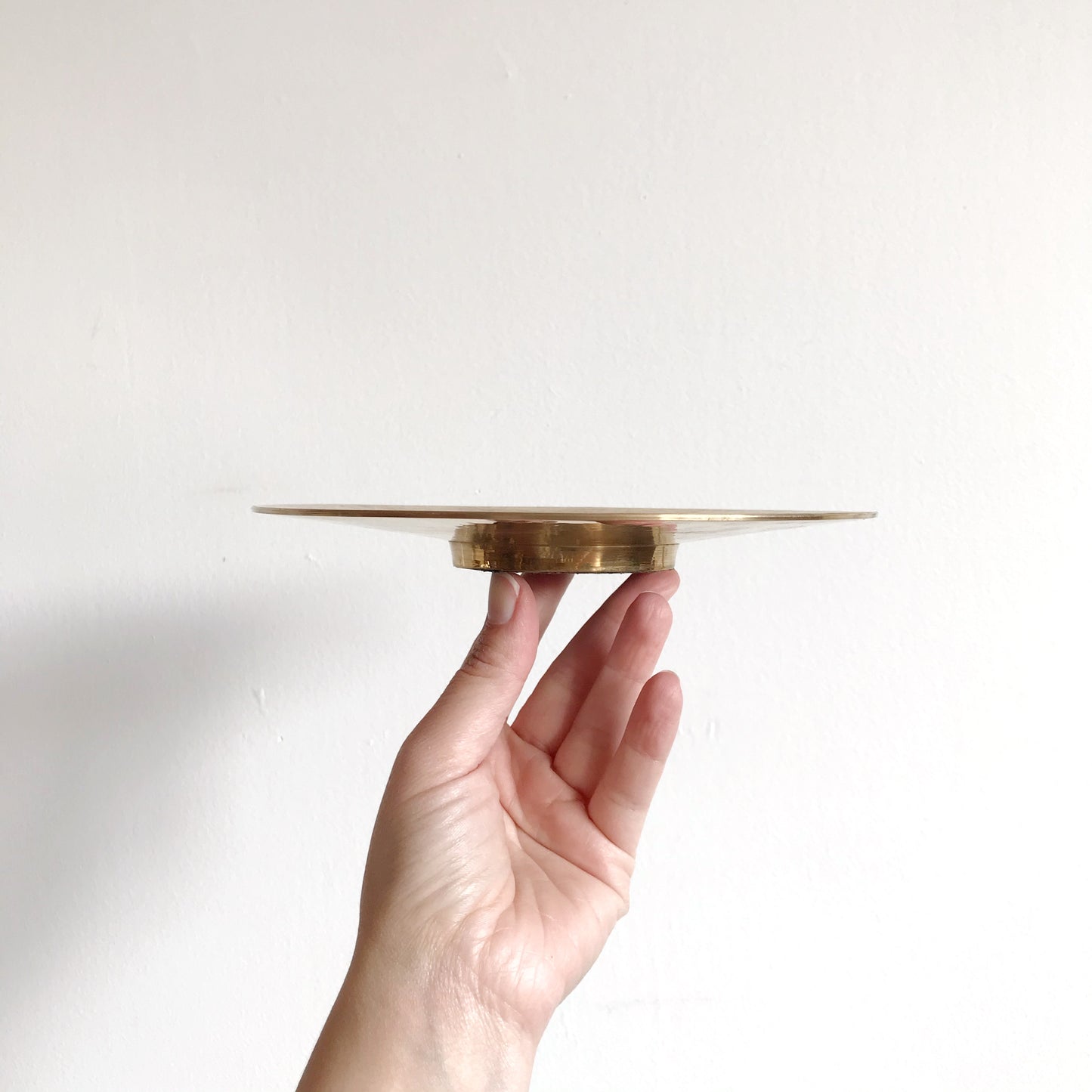Vintage Hammered Brass Tray, 7.5"