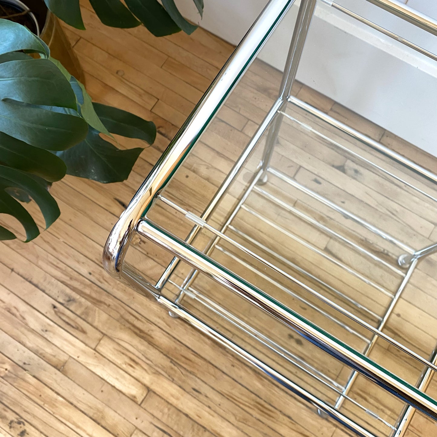 Chrome + Glass 3-tier Shelf / Plant Stand