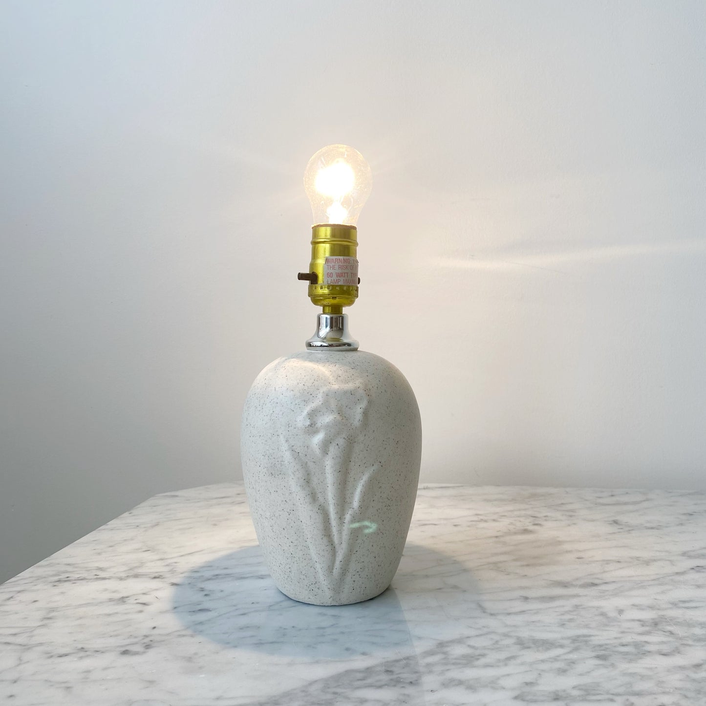 Petite Vintage Ceramic Lamp with Iris