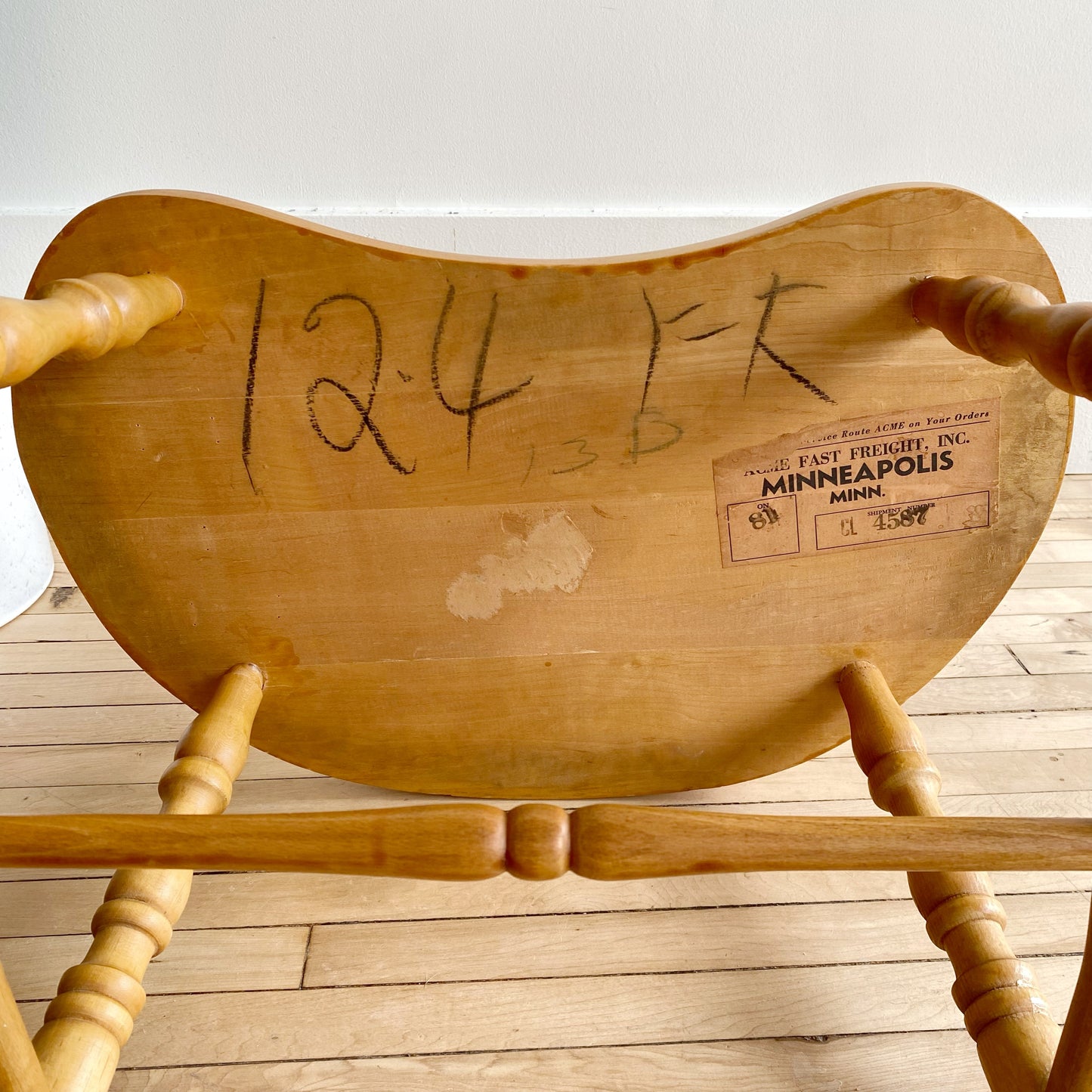 Vintage Wood Kidney Shaped Stool