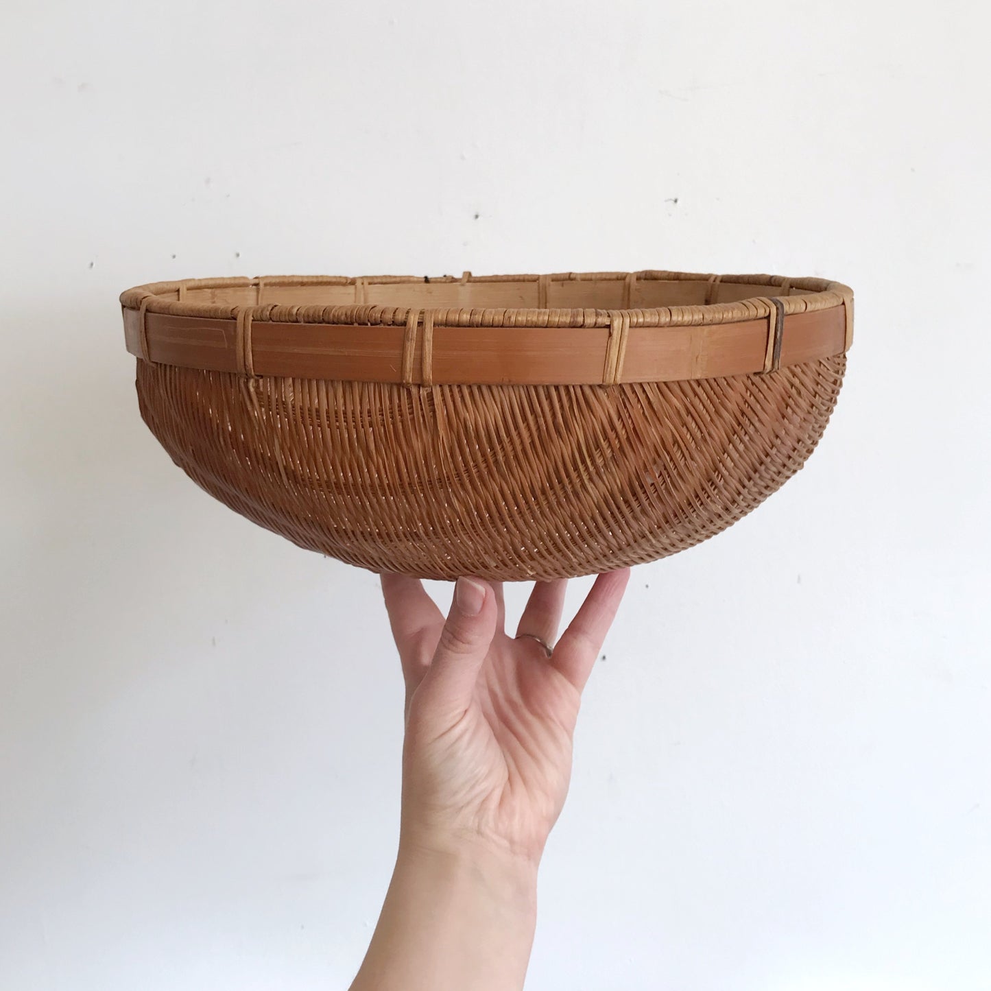 Pair of Vintage Wicker Basket Bowls