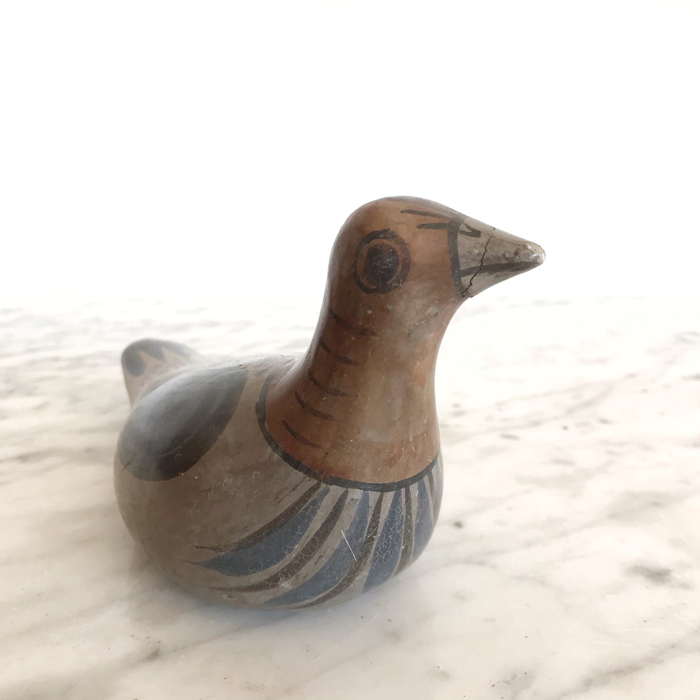 Medium Handpainted Clay Bird, Mexico