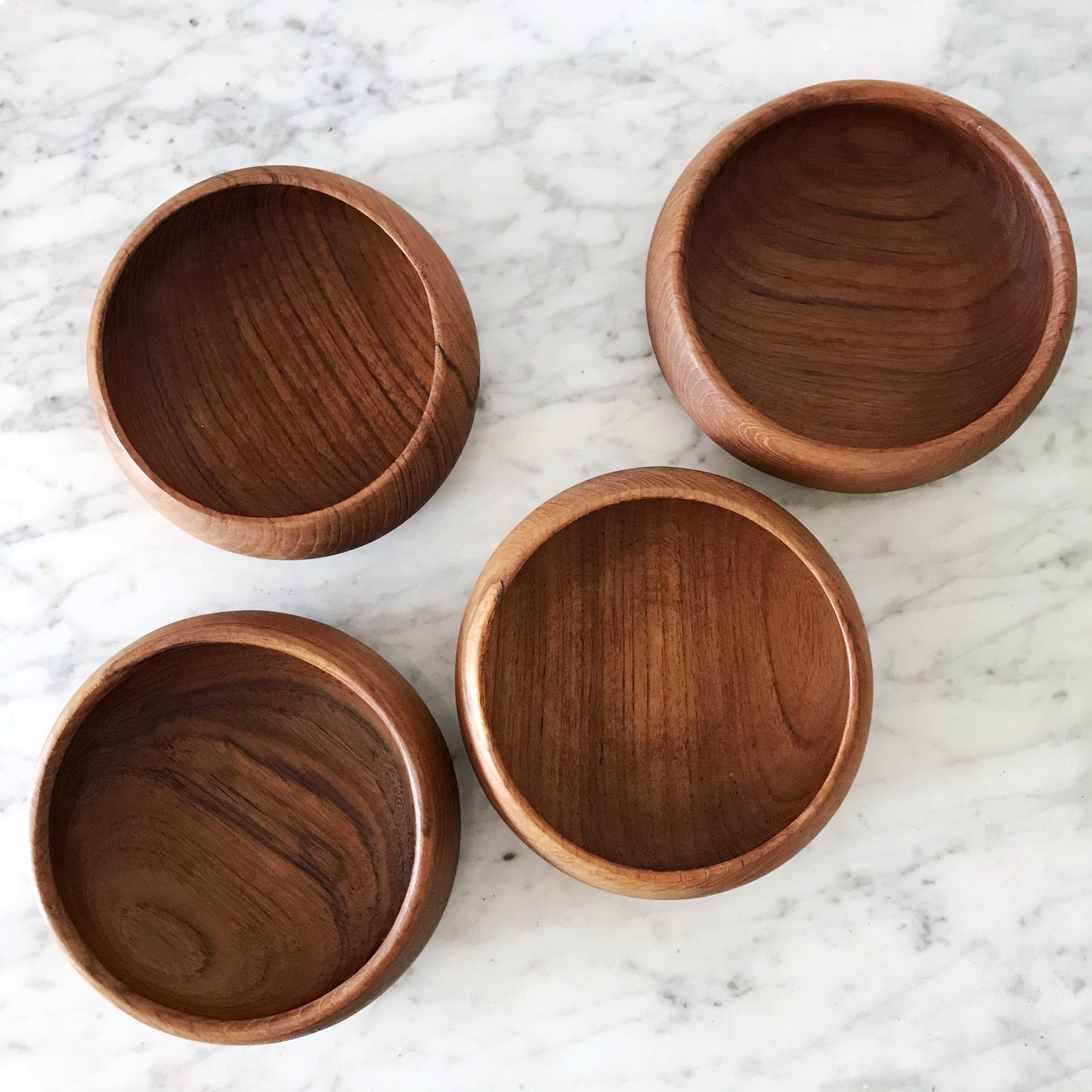 Set of 4 Vintage Turned Wood Bowls