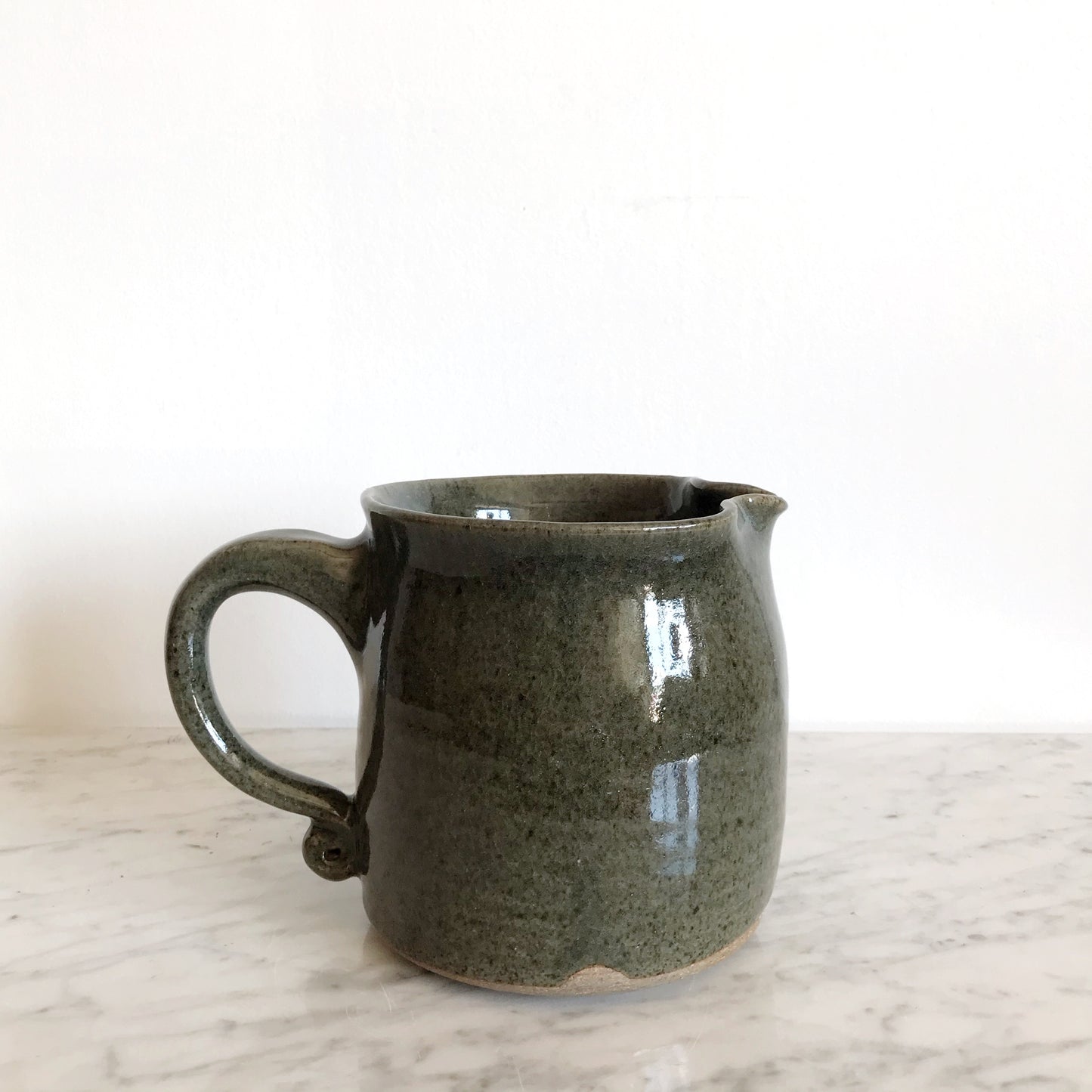 X-Large Green Studio Pottery Pitcher