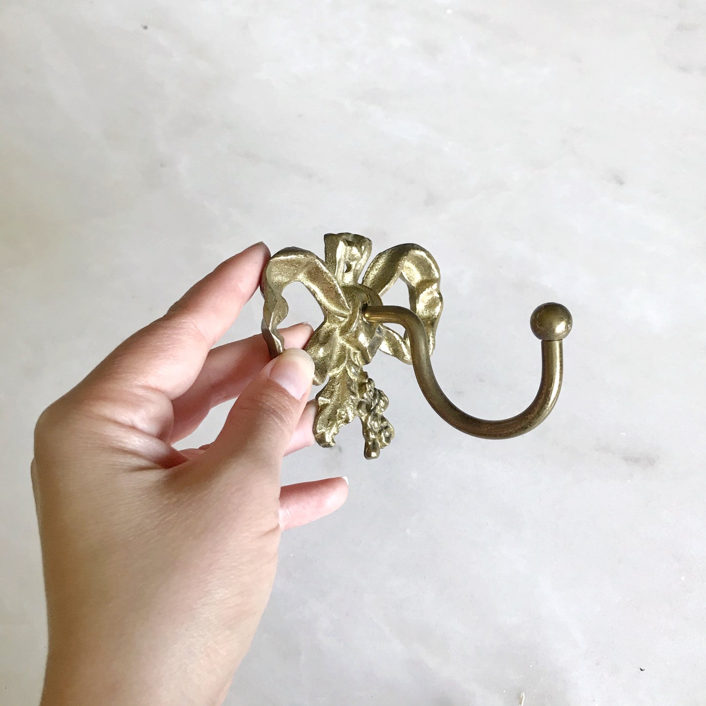 Vintage Brass Bow Wall Hook