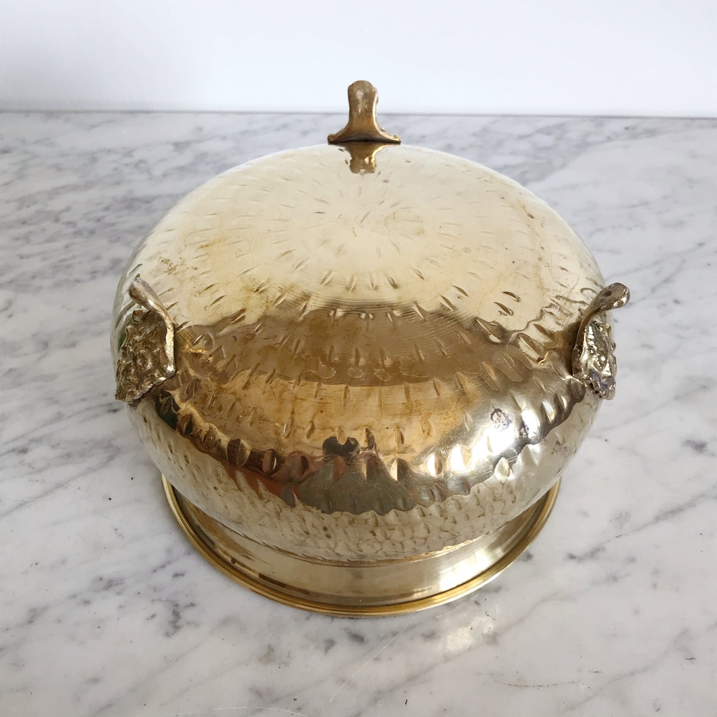 Large Vintage Footed Brass Planter