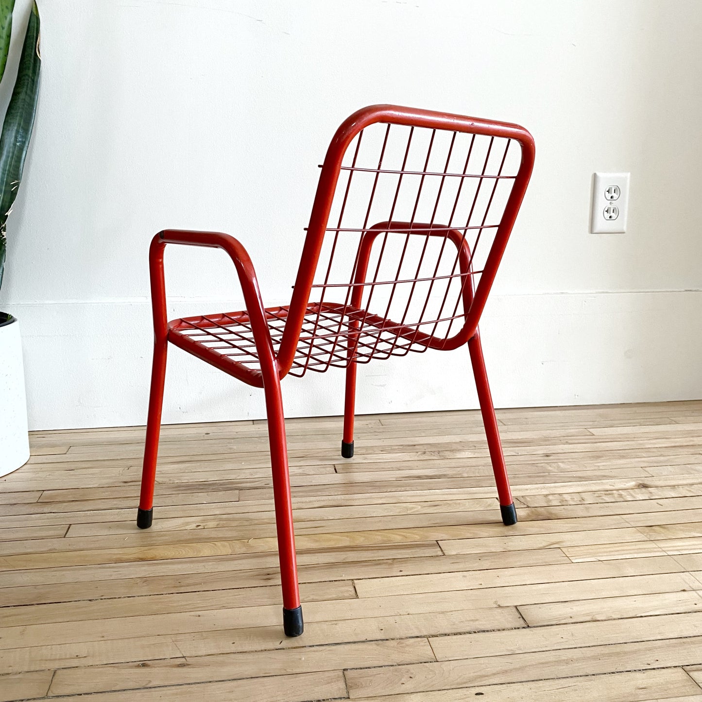 Child’s Vintage Red Metal Chair