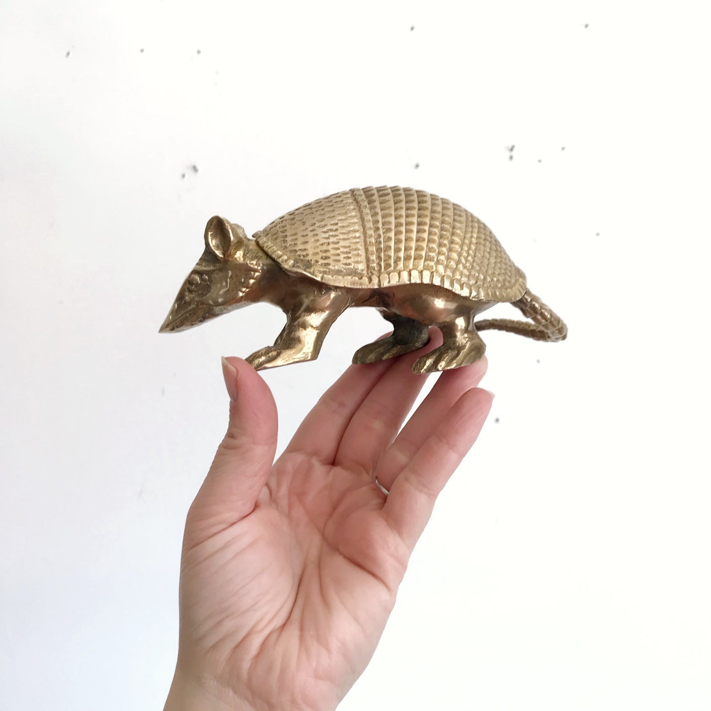 RESERVED: Medium Vintage Brass Armadillo