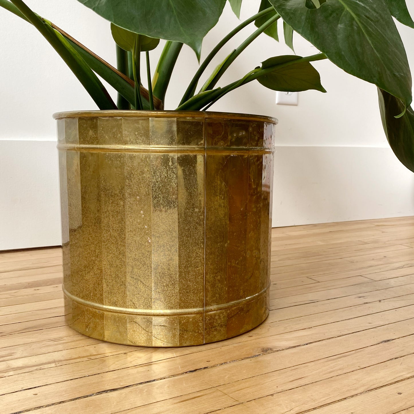 XXL Vintage Brass Planter