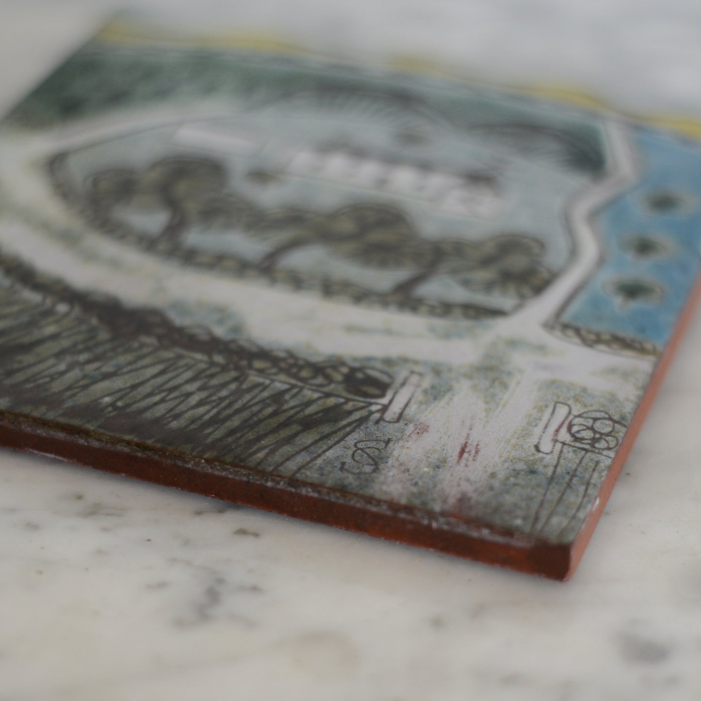 Vintage Handpainted Tile, England