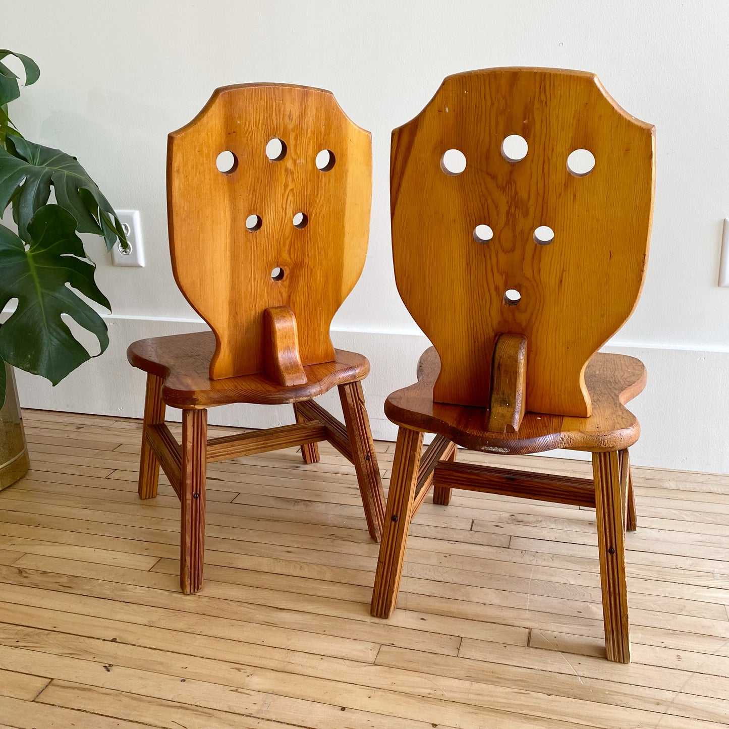Pair of Vintage Handcrafted Children’s Chairs