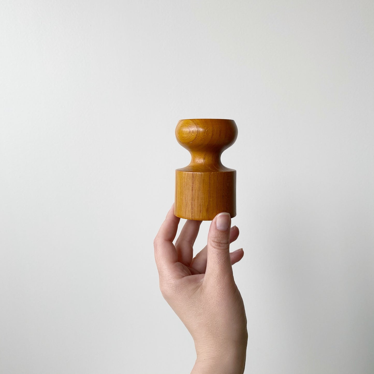 Vintage Turned Wood Dual Candle Holder