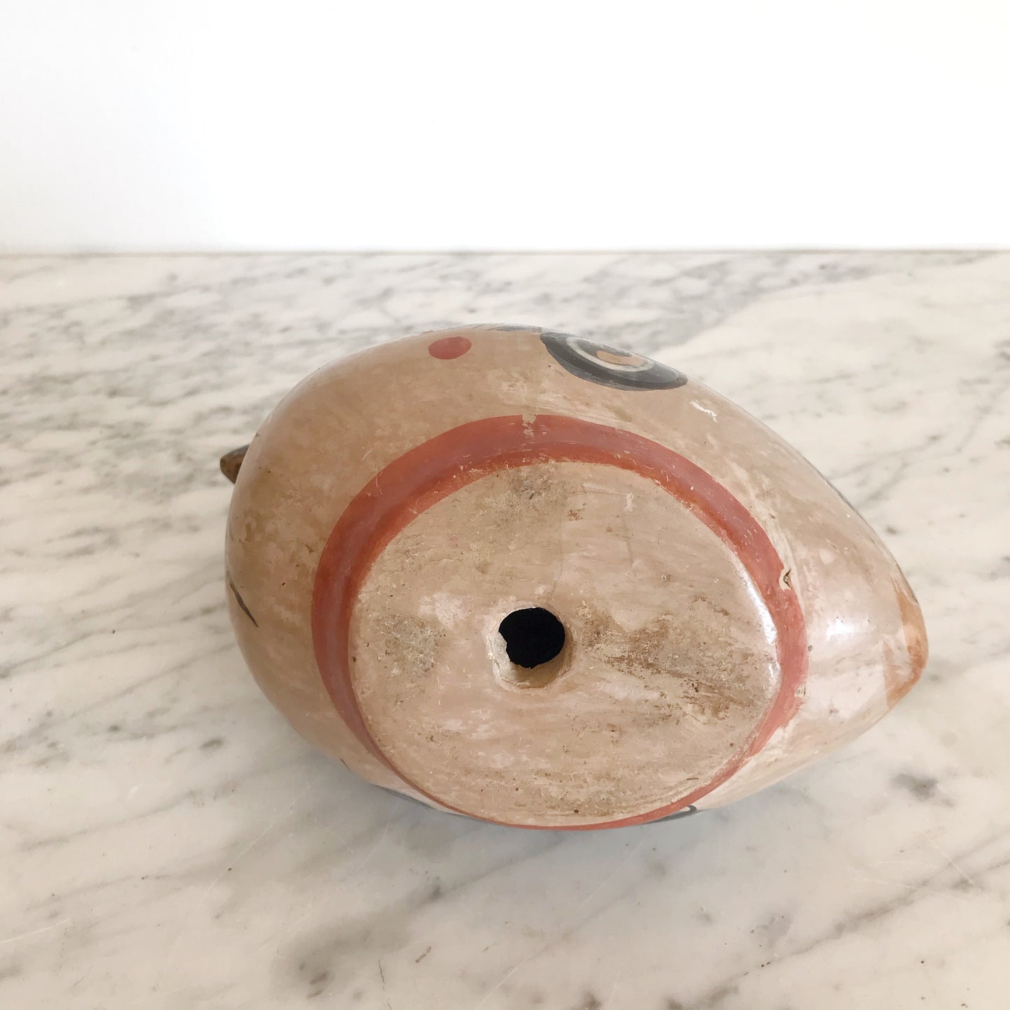 Large Hand-painted Clay Bird