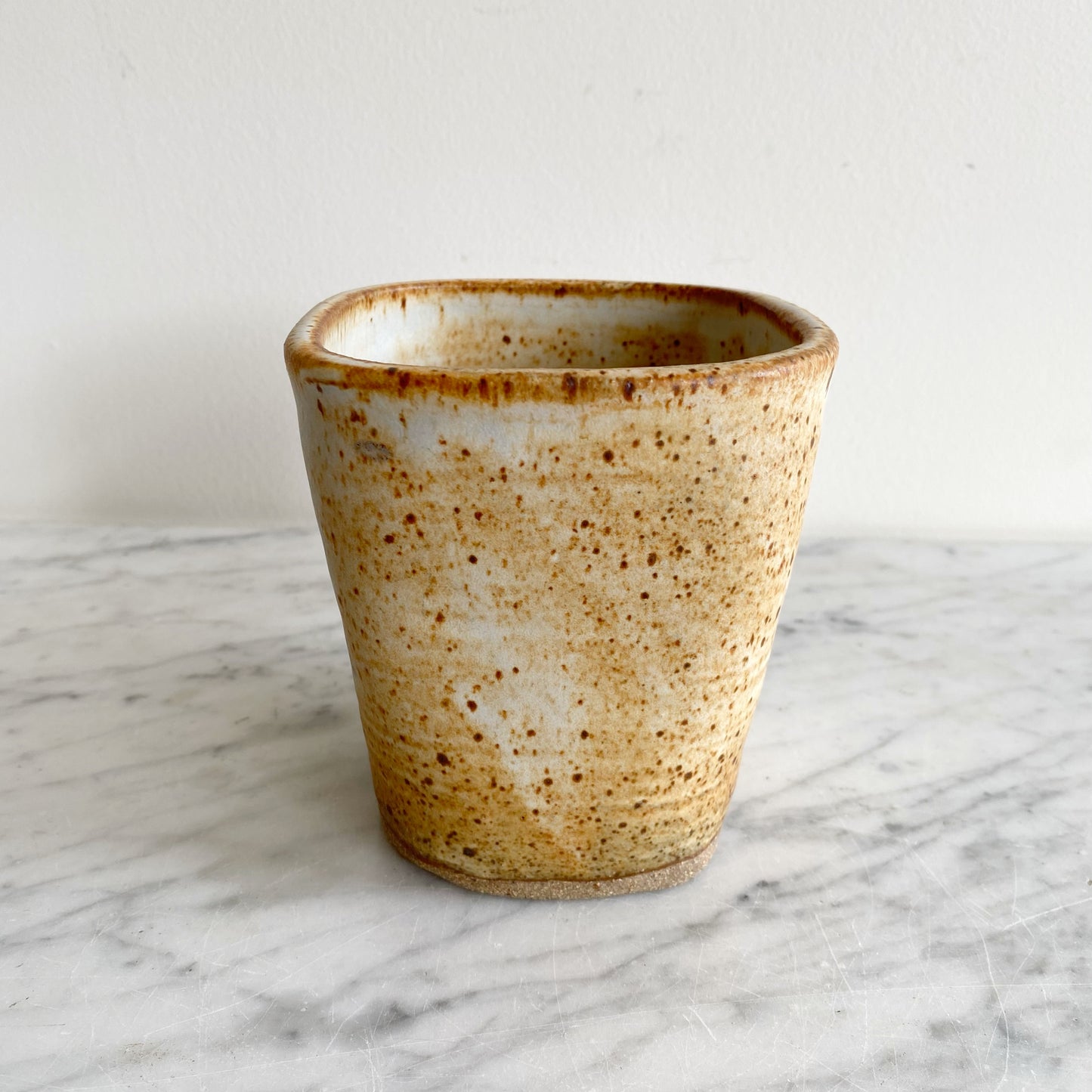 Vintage Speckled Pottery Vessel