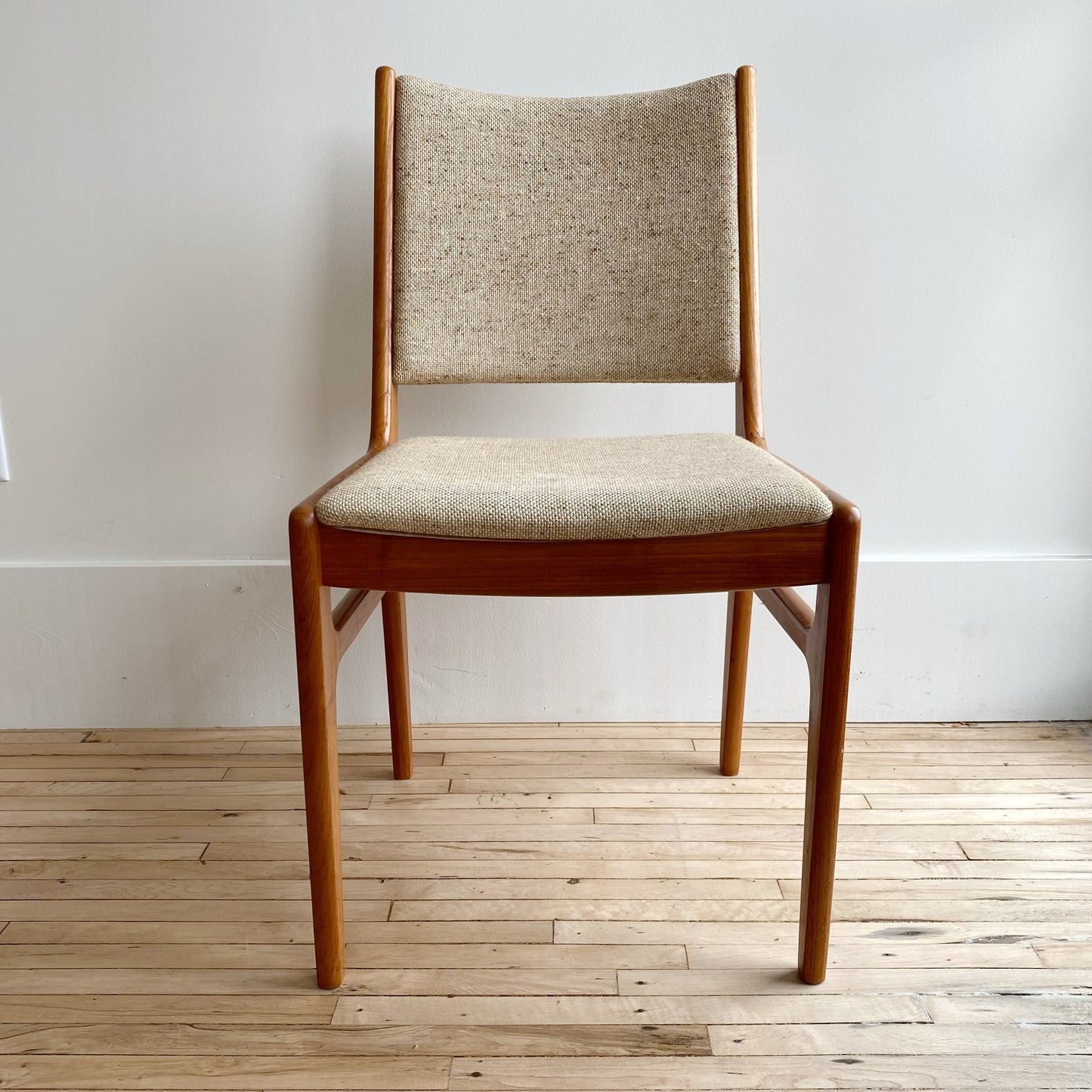 Set of 4 Vintage Upholstered Teak Dining Chairs