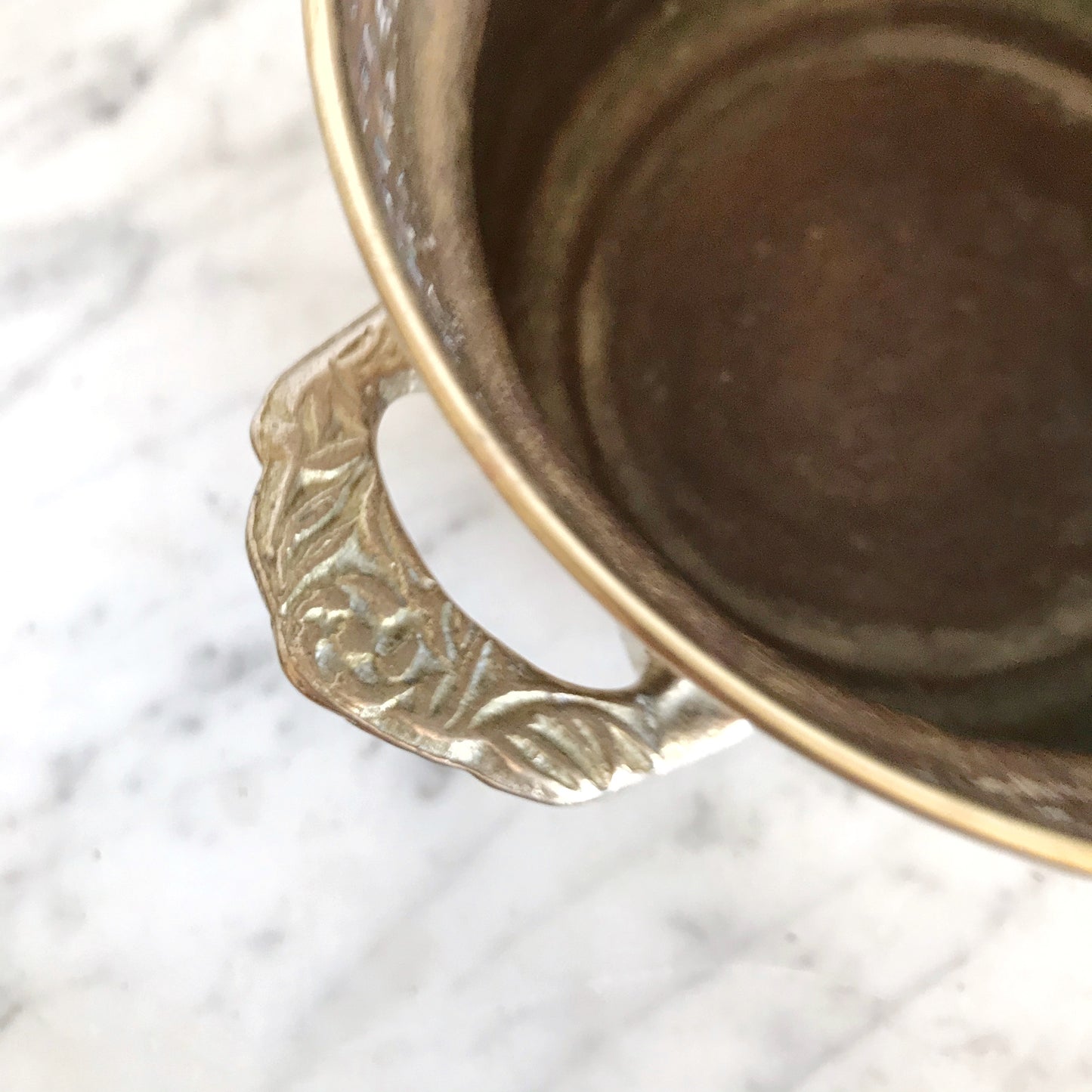 Vintage Brass Planter with Cutouts