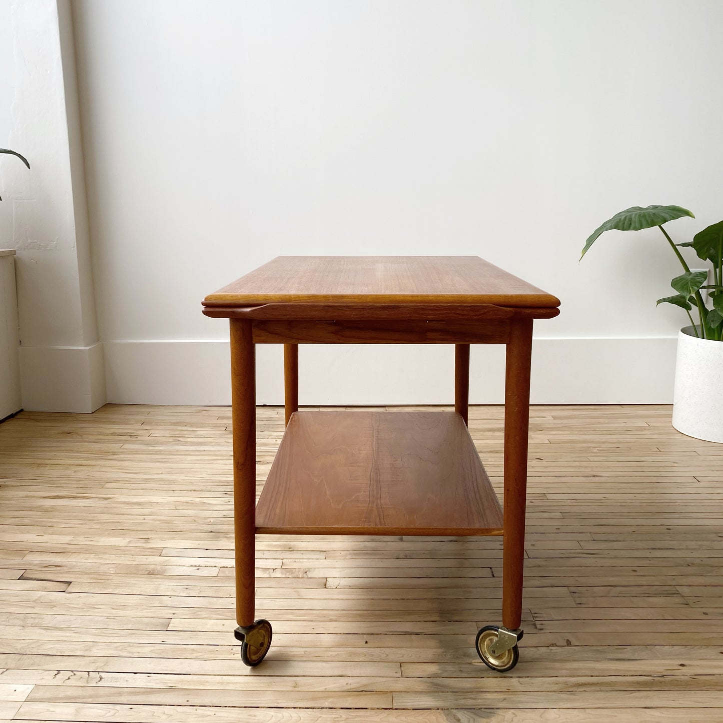 Danish Teak Expandable Bar Cart, Mogens Hansen
