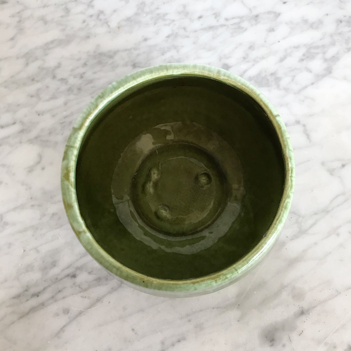 Vintage Green Ceramic Planter