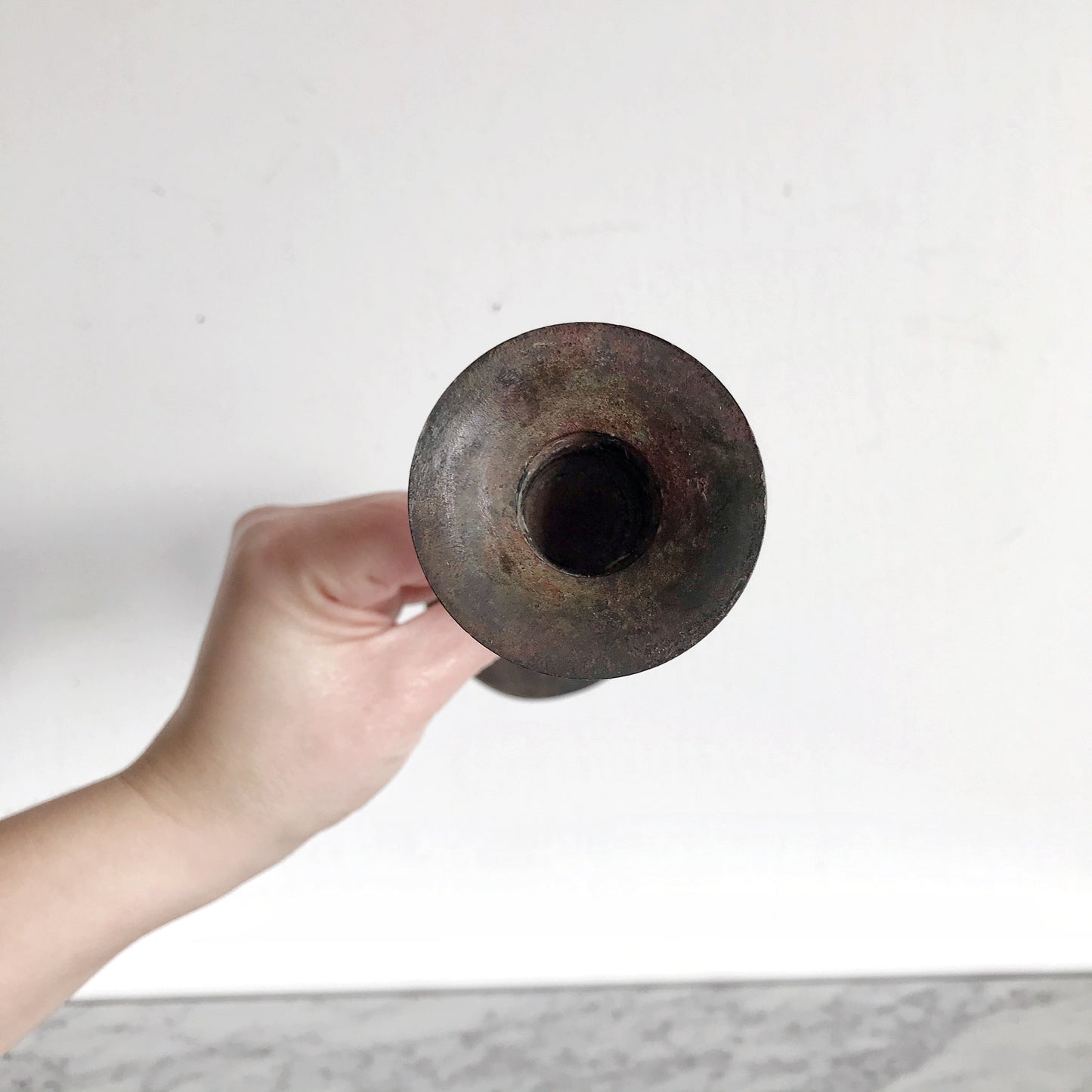 X-Tall Vintage Candle Holder with Patina