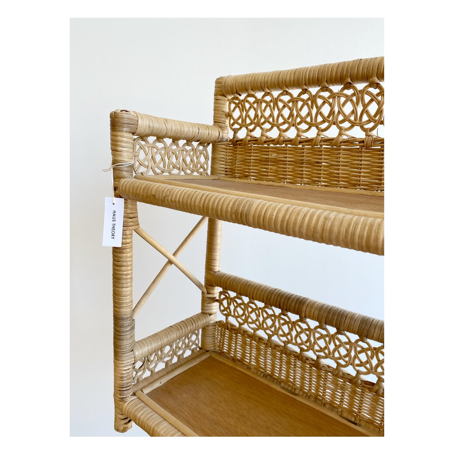 Vintage Double Wicker Shelf