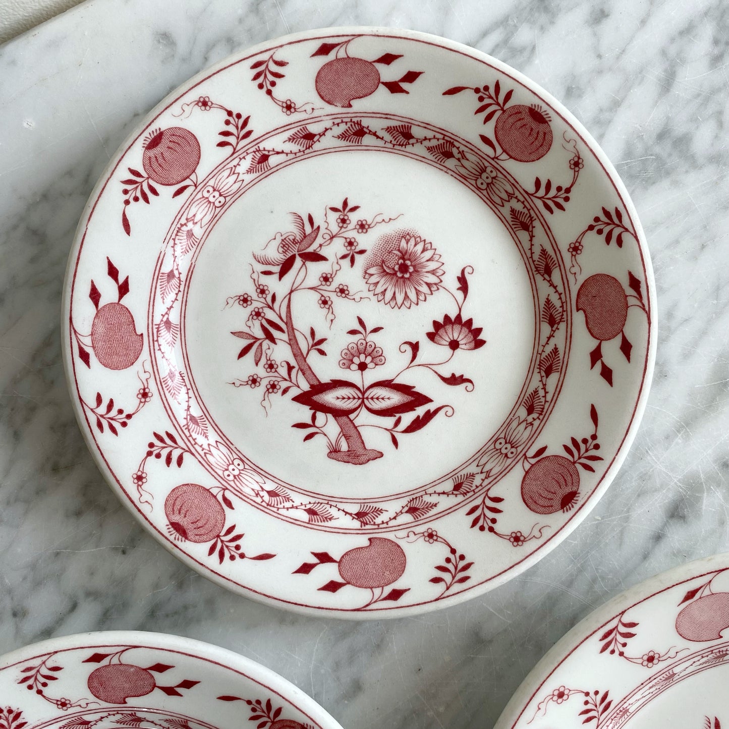 Trio of Vintage "Red Onion" Saucers