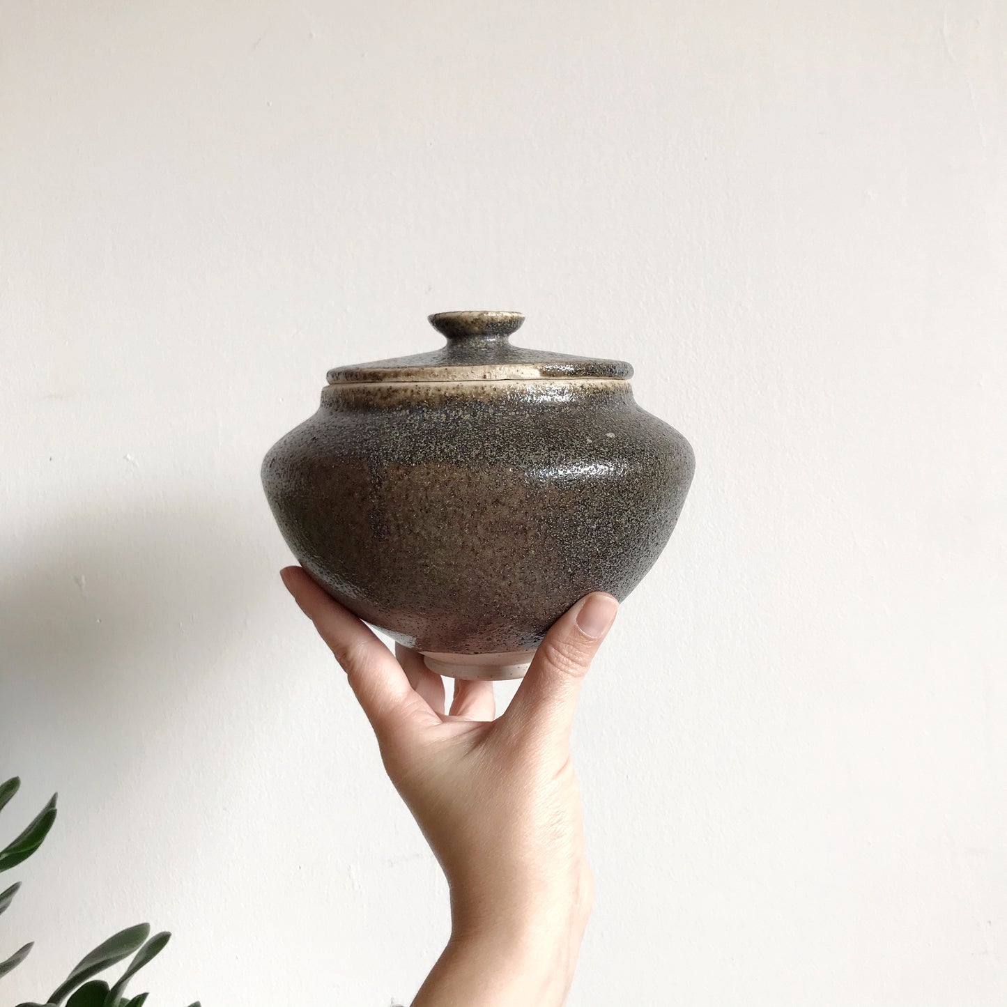 Hand-thrown Studio Pottery Container with Lid