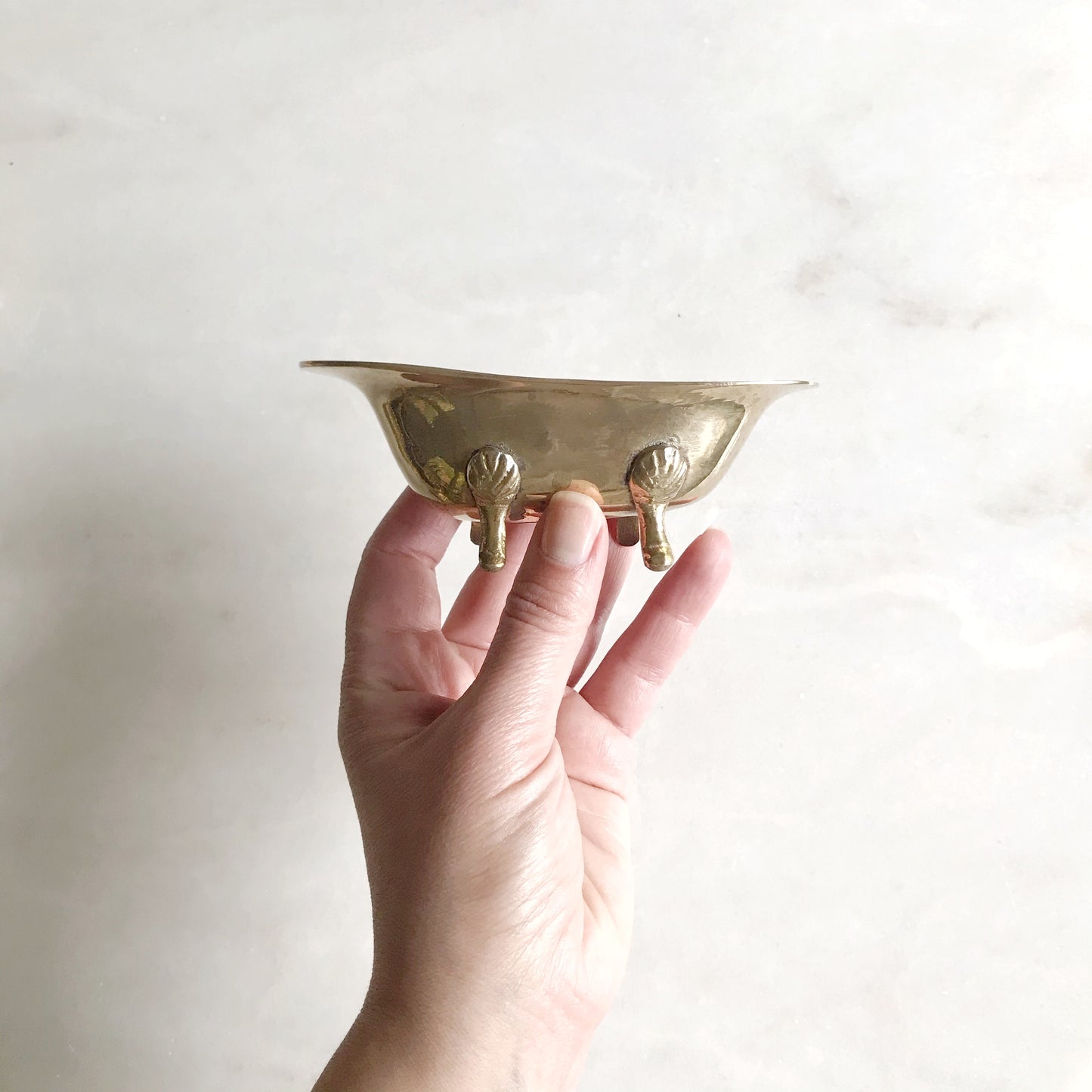 Vintage Brass Clawfoot Bathtub Soap Dish (choose size)