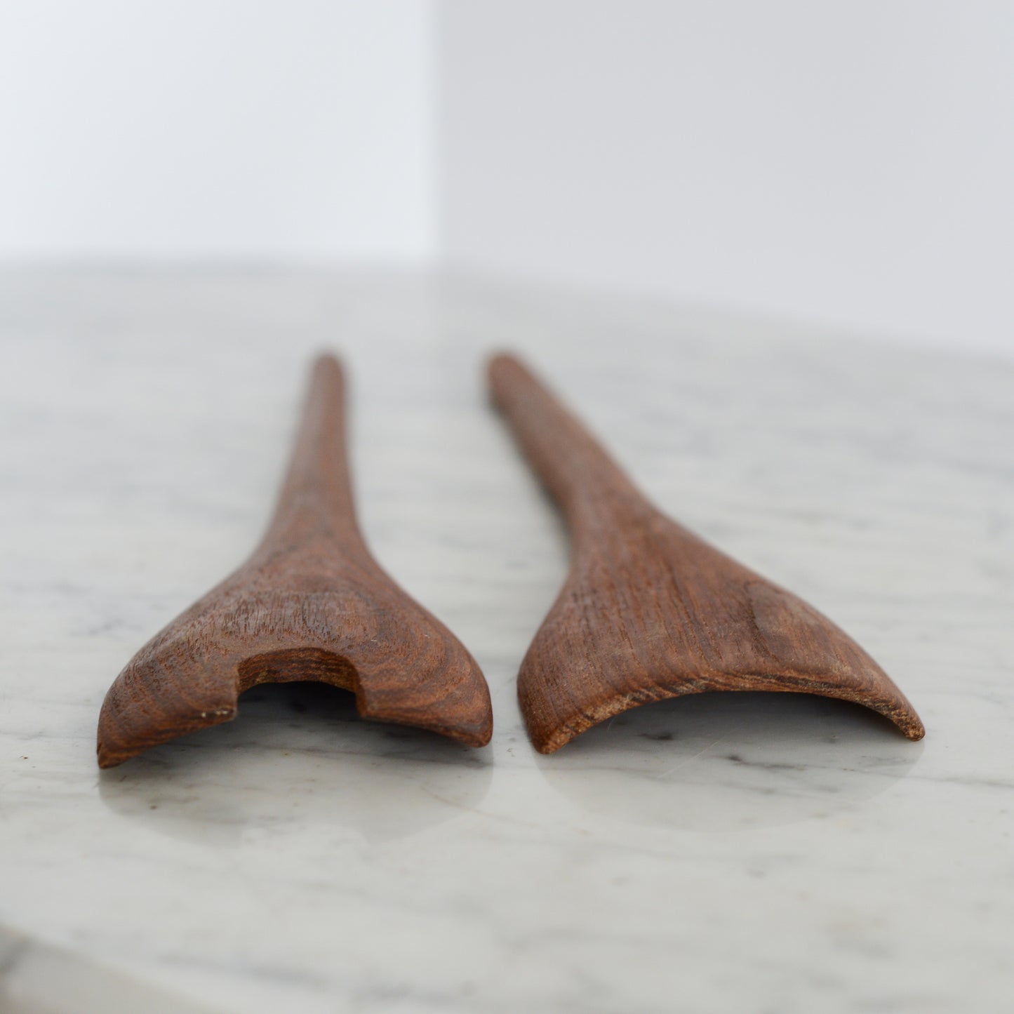 Pair of Wood MCM Serving Utensills