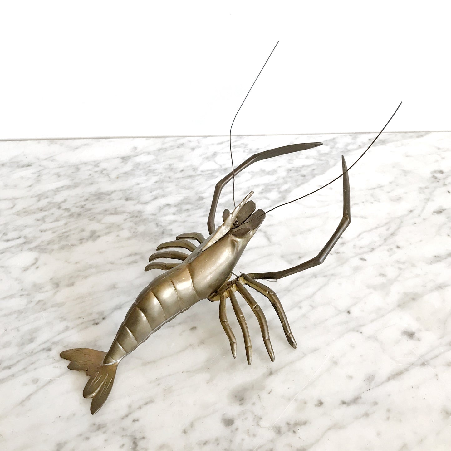 Large Vintage Brass Crayfish / Prawn