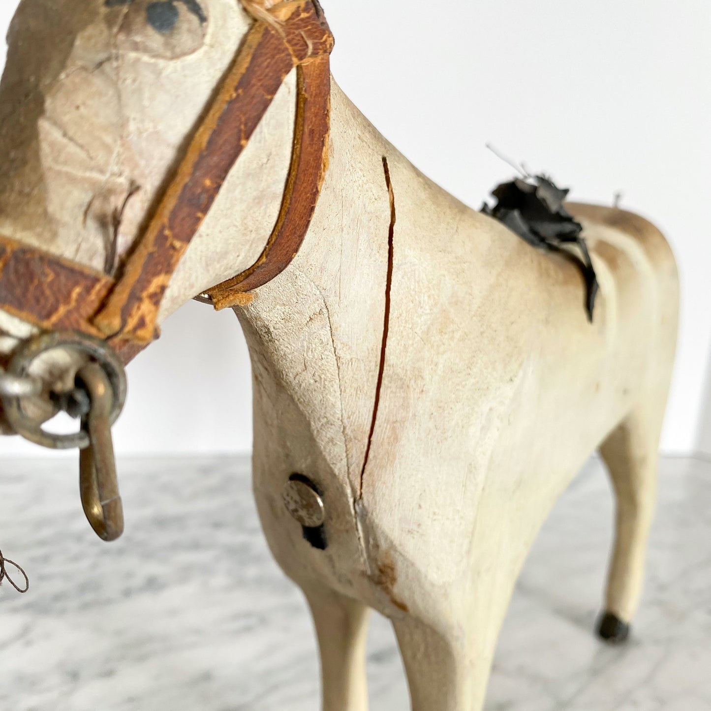 Vintage Folk Art Wooden Horse Sculpture