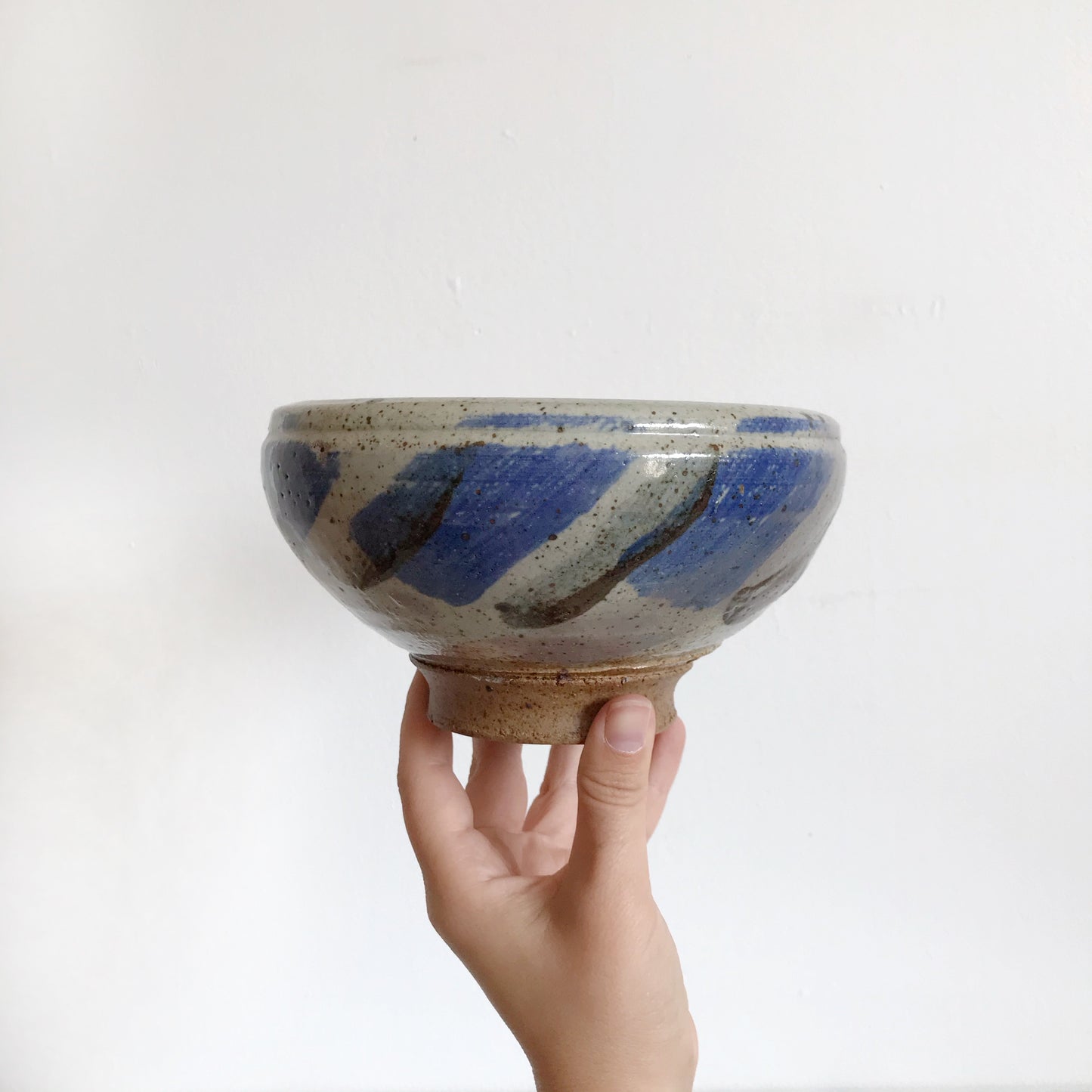 Vintage Painterly Pottery Bowl, Robert Jewett