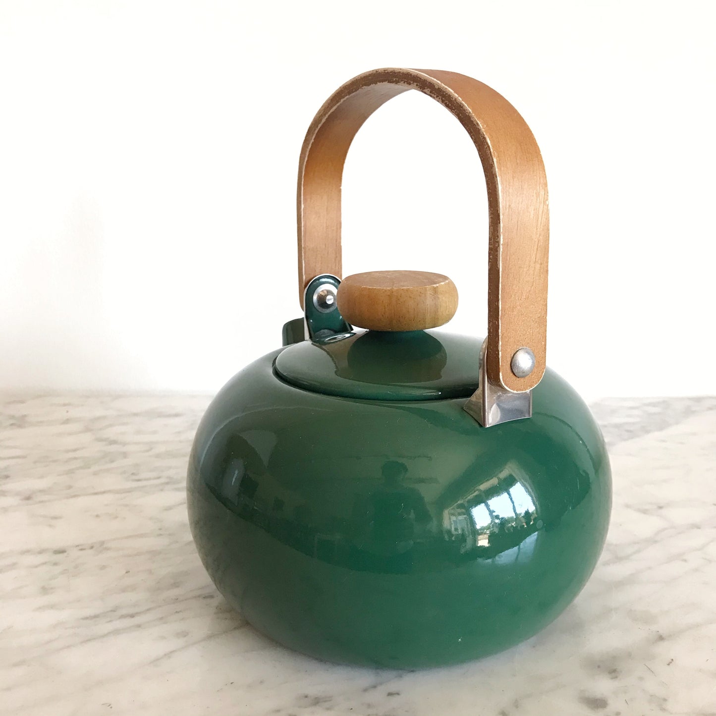 Vintage Green Enamel Kettle