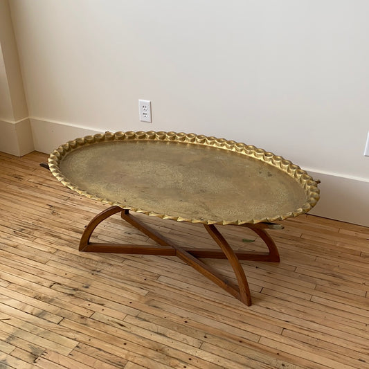XXL Vintage Brass Tray Coffee table