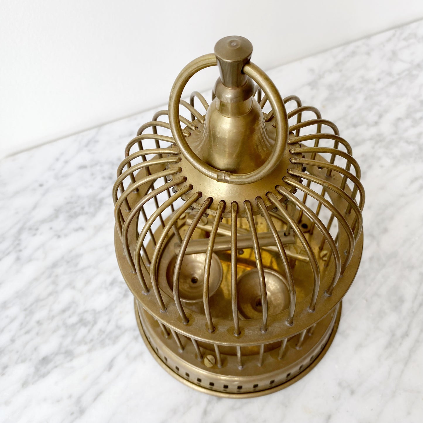 Vintage Mid-Century Brass Bird Cage, 9.25”