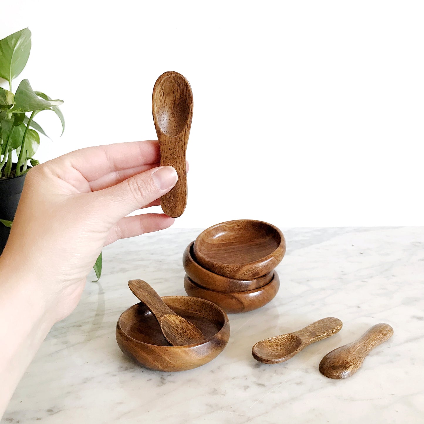 Set of Vintage Pinch Bowls & Spoons