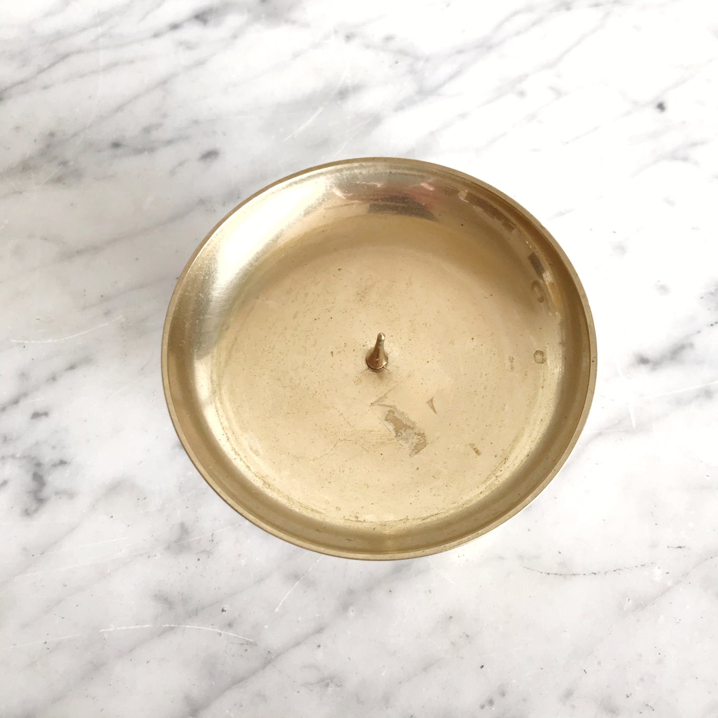 Simple Brass Pillar Candle Holder