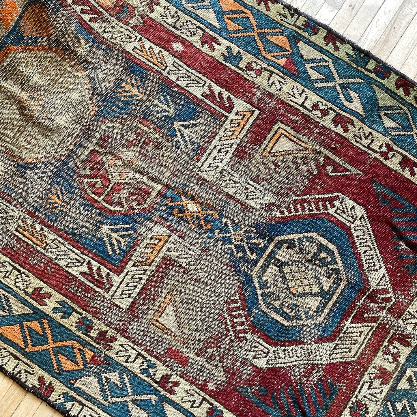 Antique Hand-knotted Persian Rug (7' 6" x 3' 7.75")