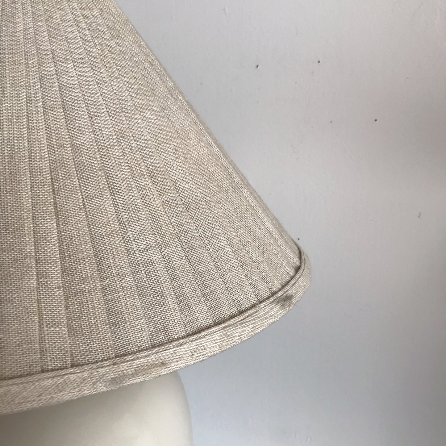 PAIR of XL Vintage Ceramic Lamps with Pleated Shades
