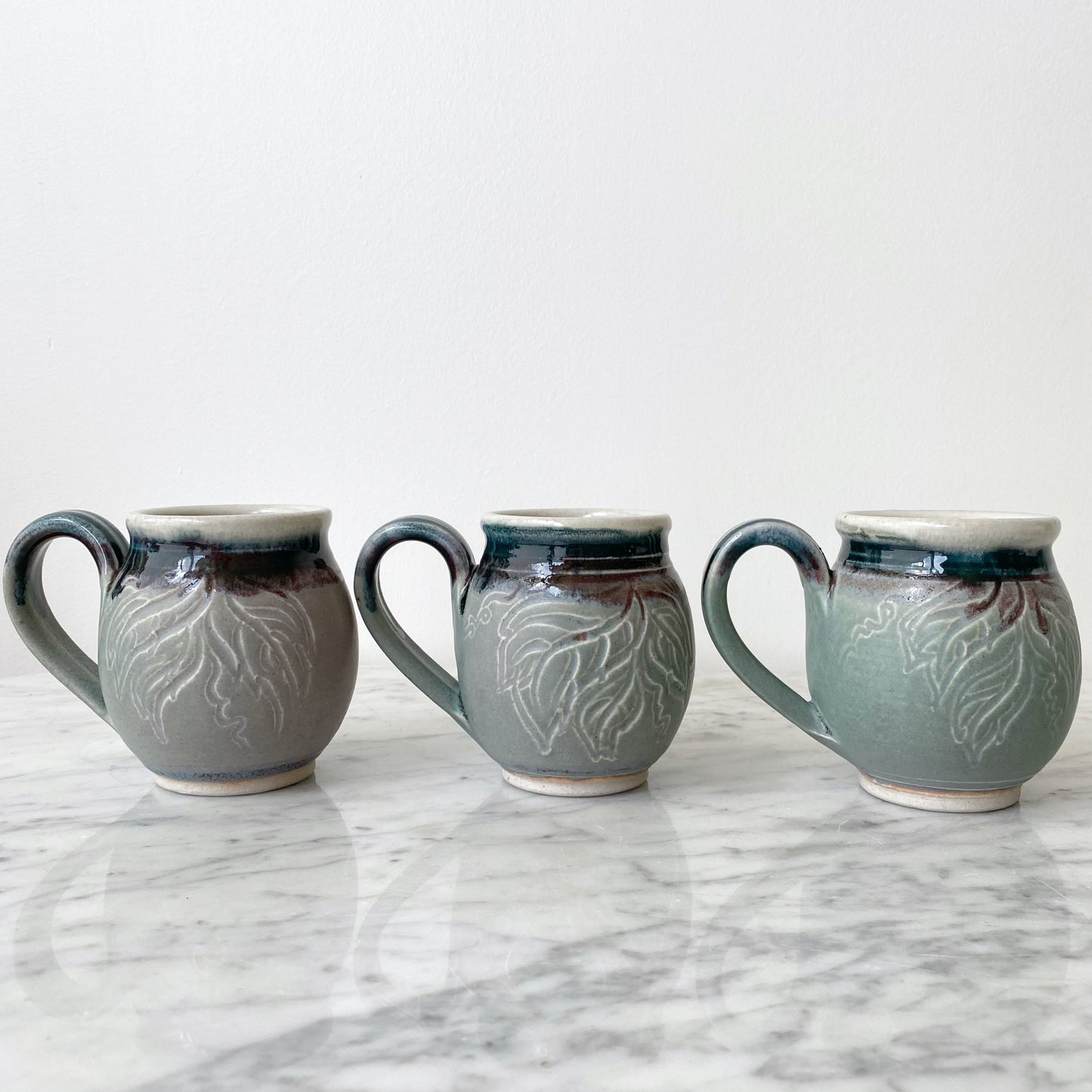 Set of 6 Handcrafted Pottery Mugs