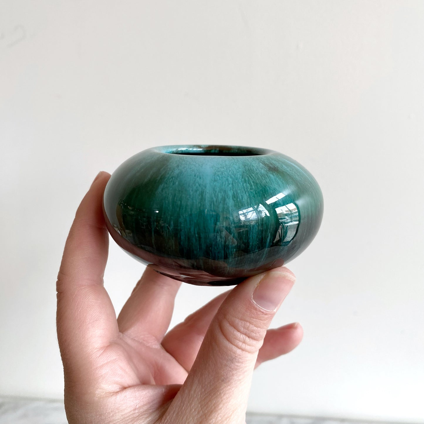 Set: Vintage Green Ceramic Cream Sugar