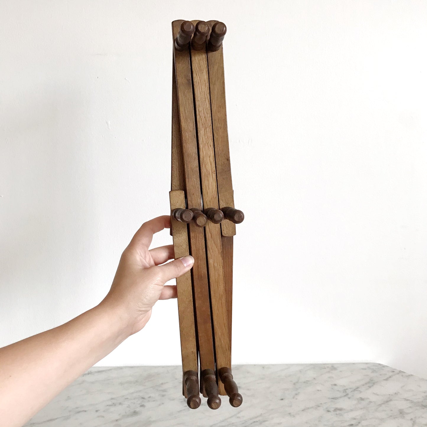 XL Vintage Wooden Accordion Peg Rack