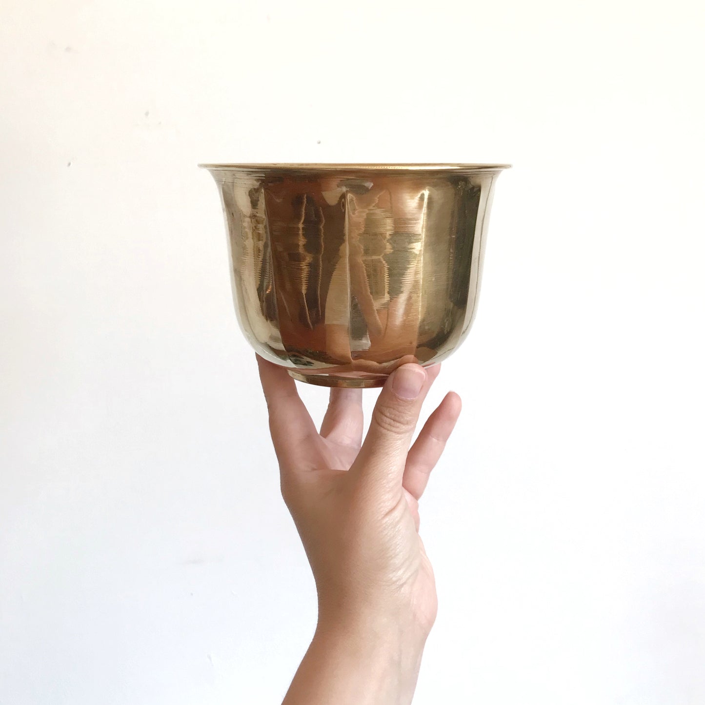 Vintage Brass Planter, 4”