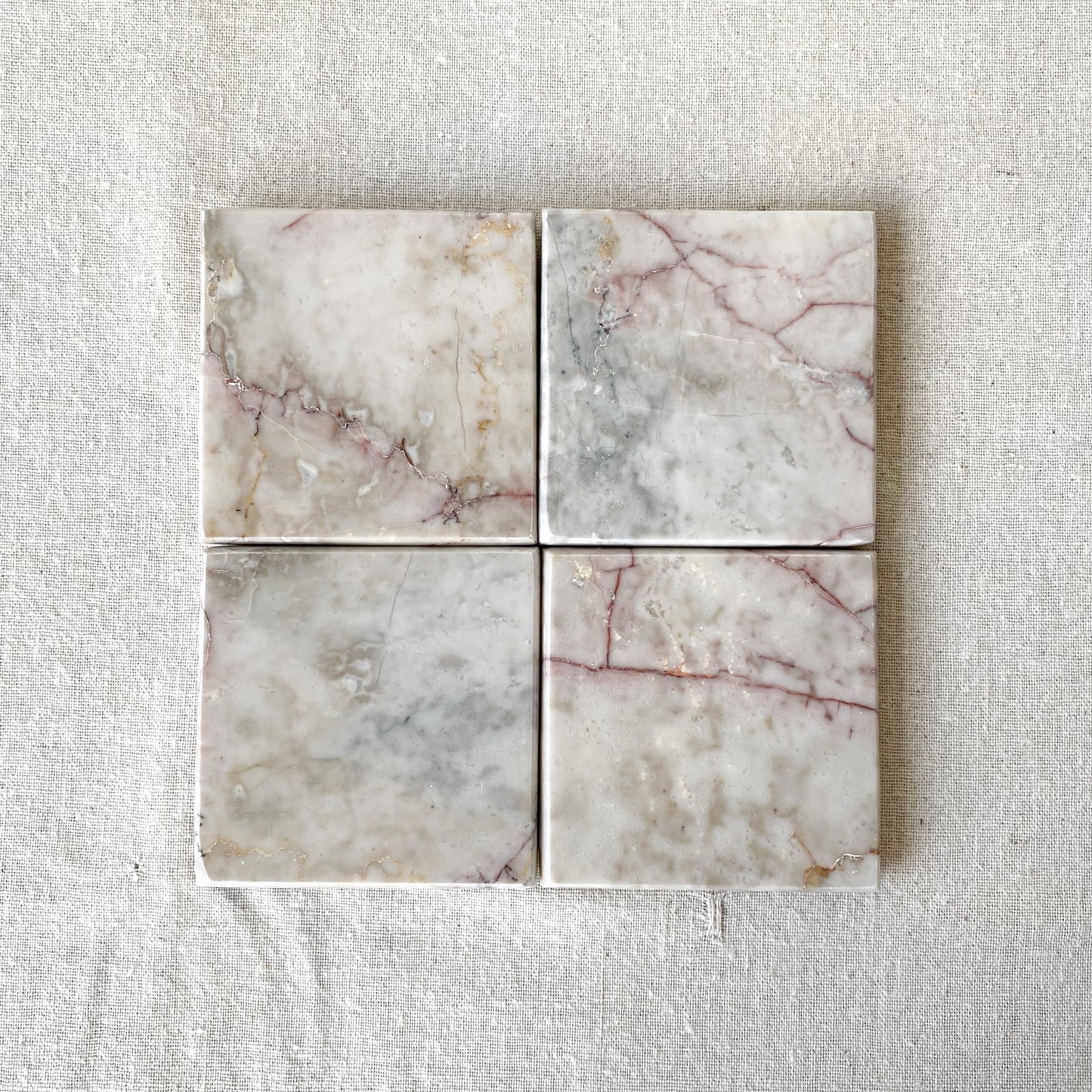 Vintage Marble Coasters, Set of 4