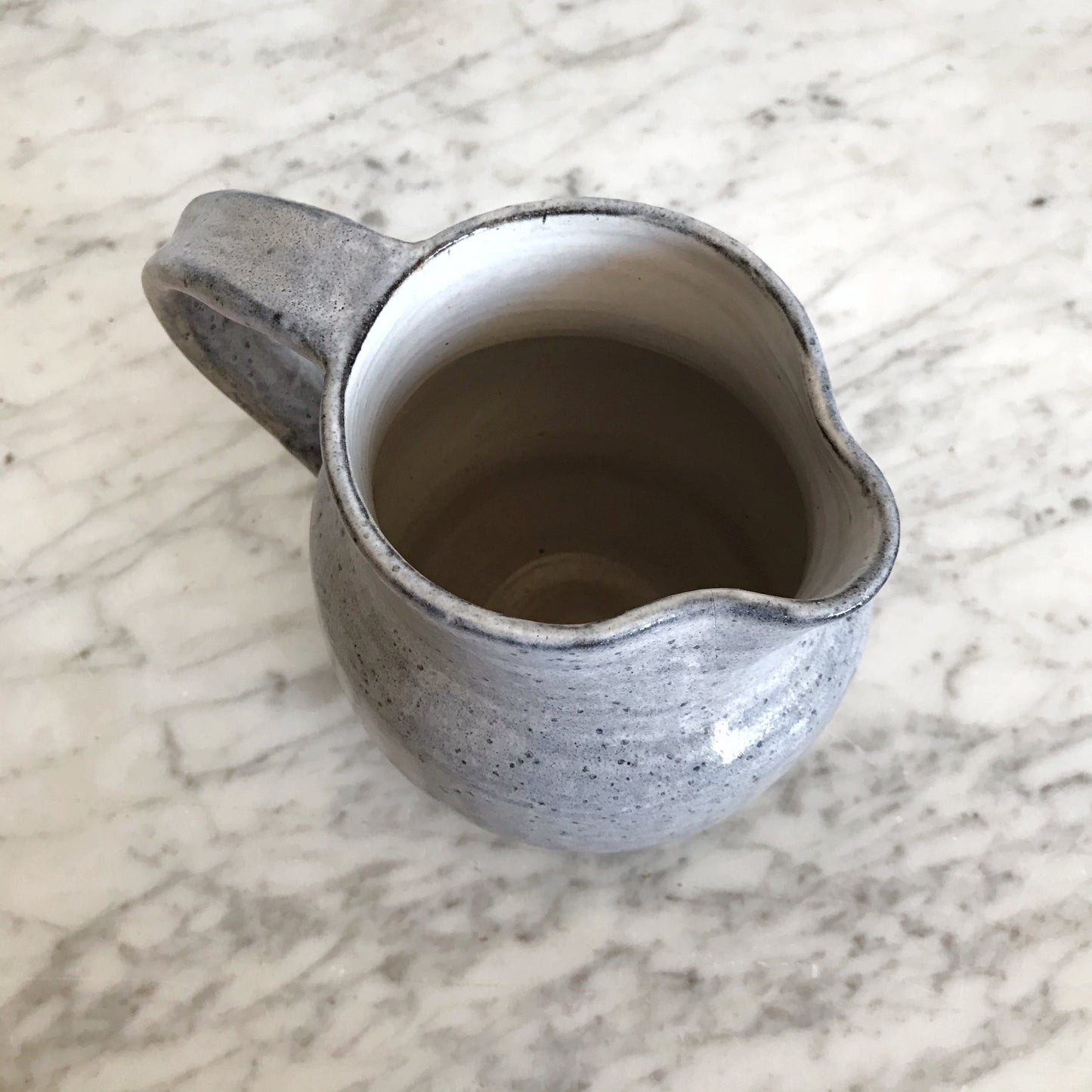 Vintage Blue "Dipped" Pottery Pitcher