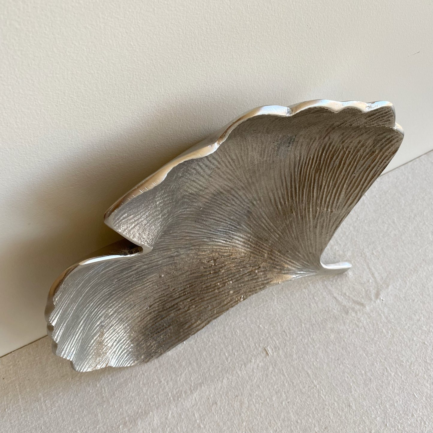 Oversized Metal Ginkgo Leaf Bowl